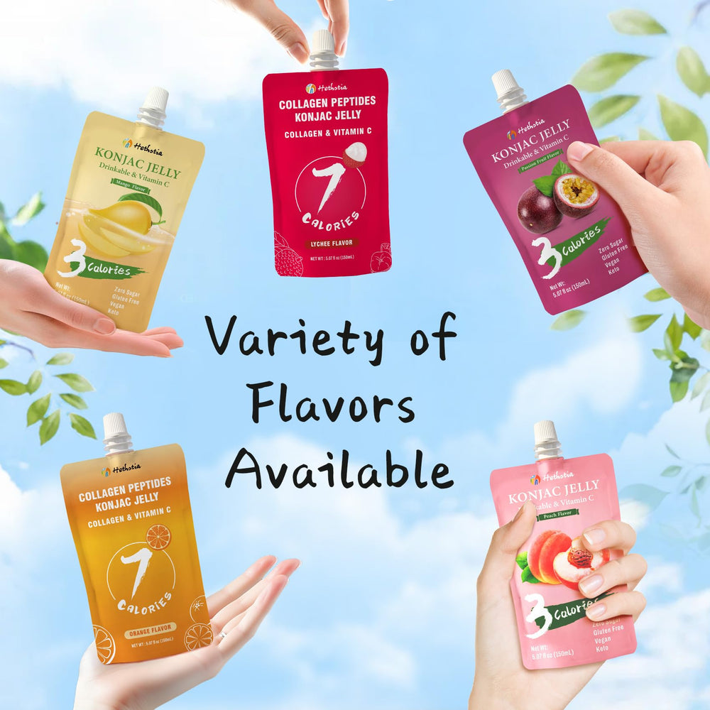 Hethstia Konjac Jelly Passion Fruit pouch, vibrant tropical flavor.