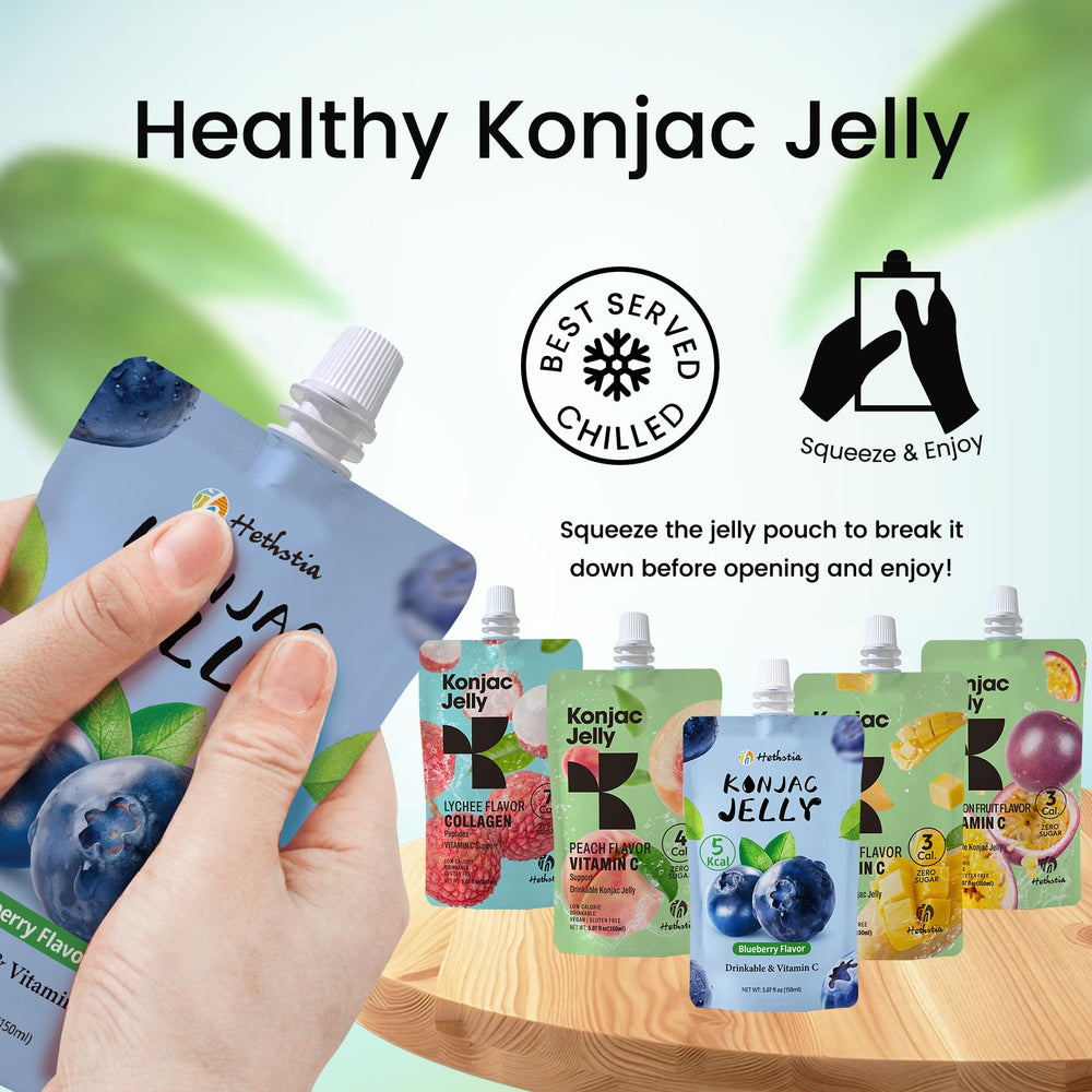 Hethstia konjac jelly passion fruit pouch, vitamin C boost and hydration