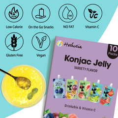 Hethstia Konjac Jelly passion fruit pouch, refreshing quick snack