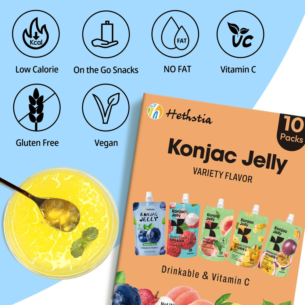 Hethstia konjac jelly peach pouch, ideal on-the-go snacking