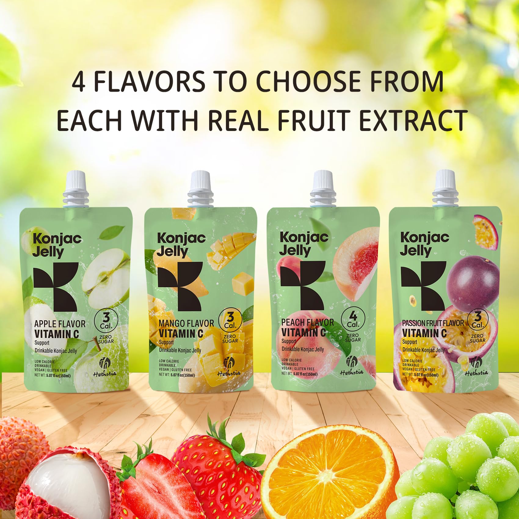 Hethstia Konjac Jelly Vitamin C infusion, fruity snack anytime.