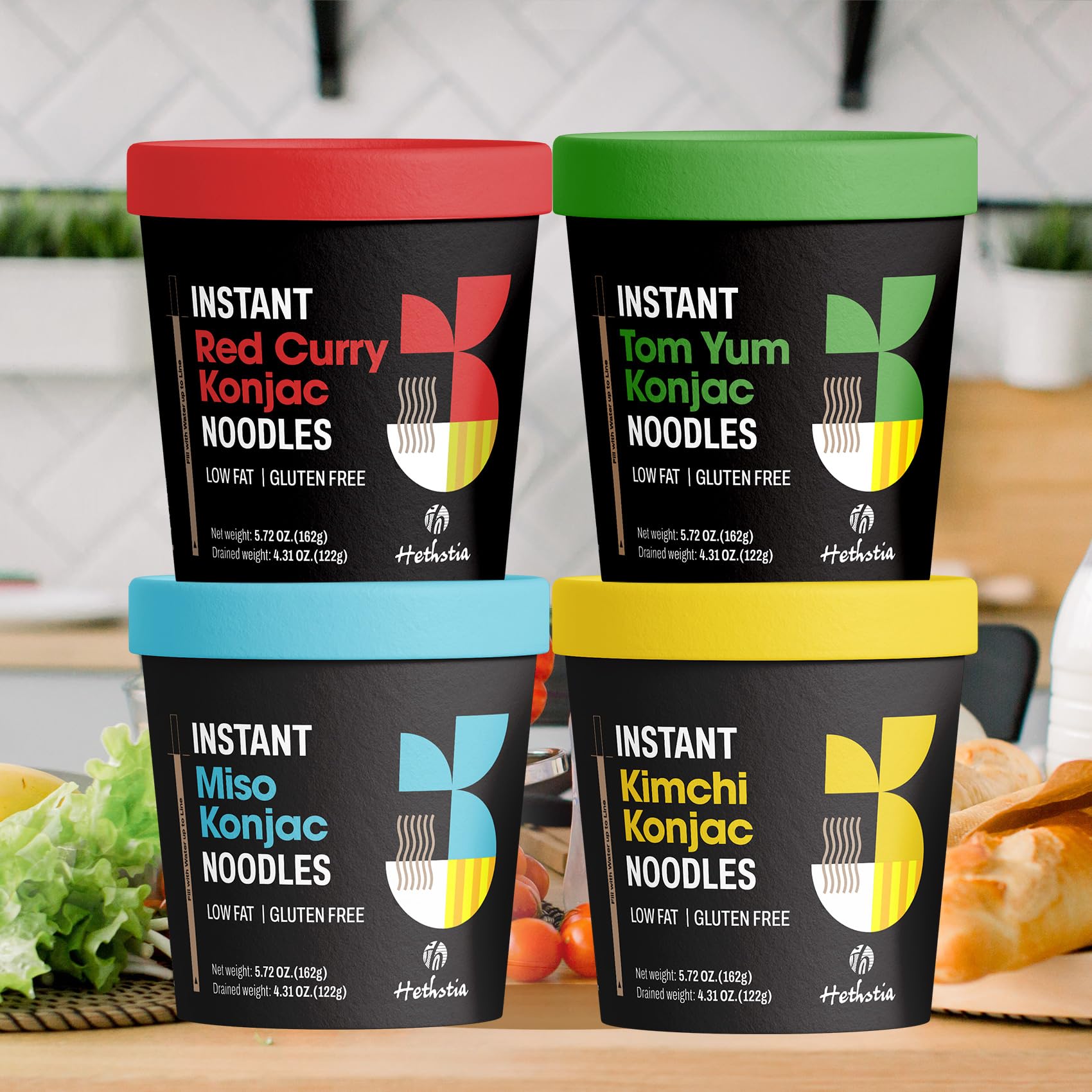 Hethstia Konjac Noodle Soup vegan and gluten-free option in a convenient cup.