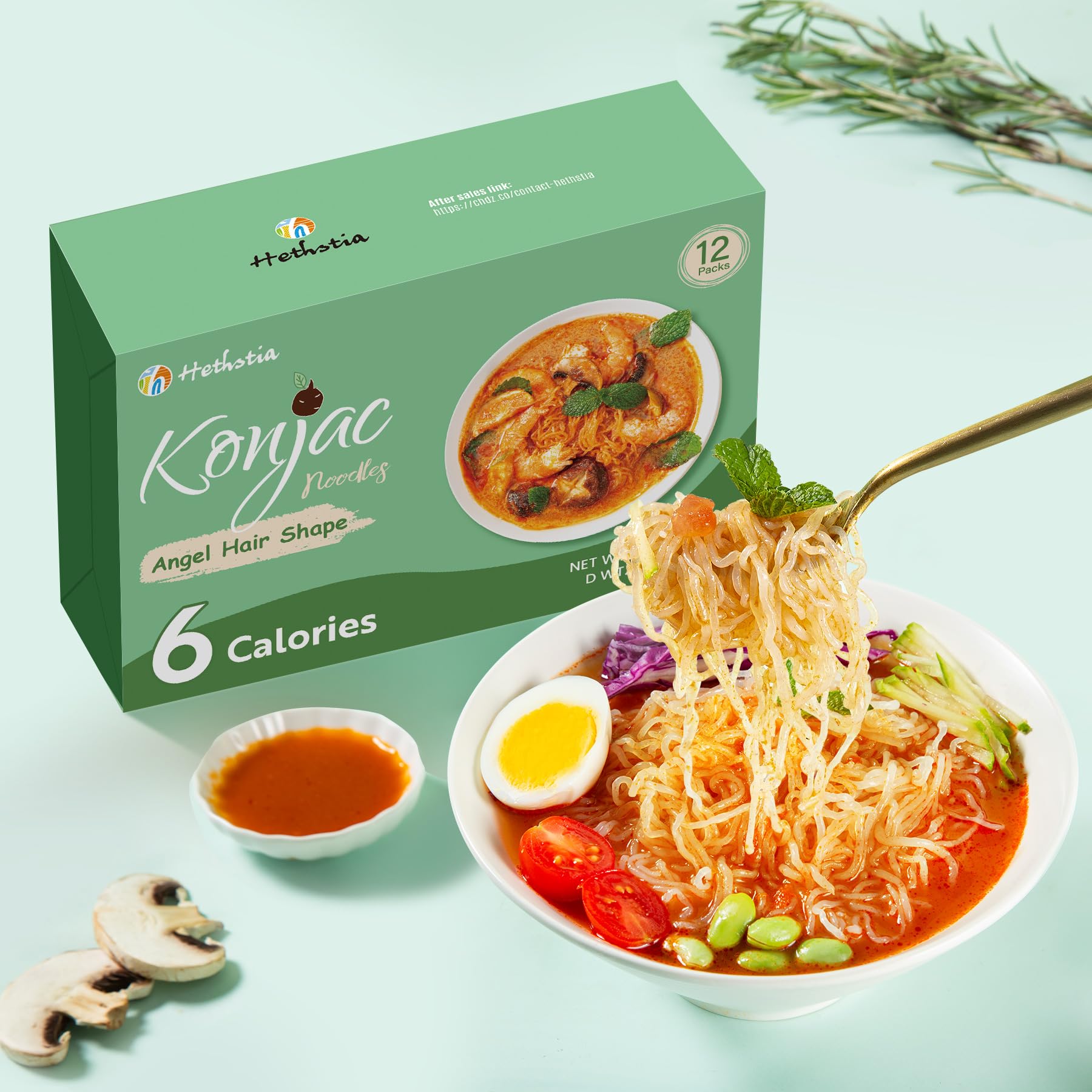 Hethstia Konjac Noodles in sauce soaking flavors in a bowl
