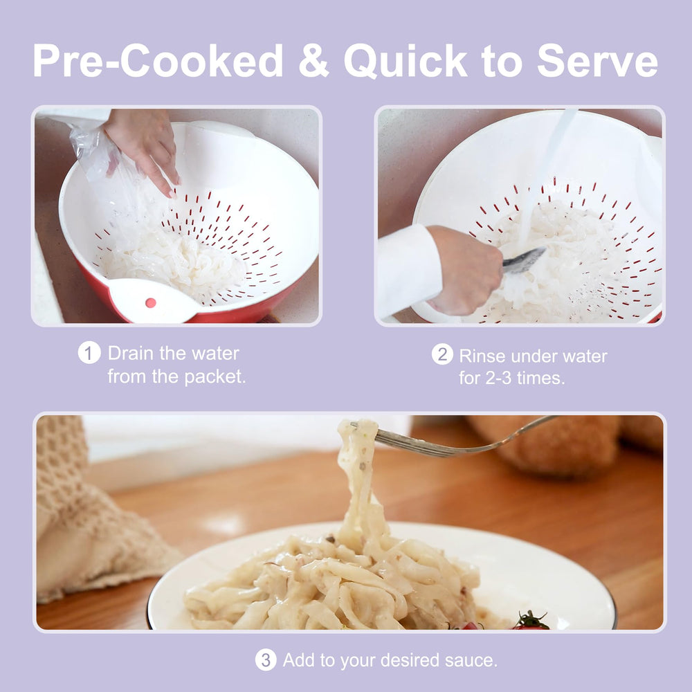 Hethstia Konjac noodles ready-to-eat pack for convenient, quick meals.