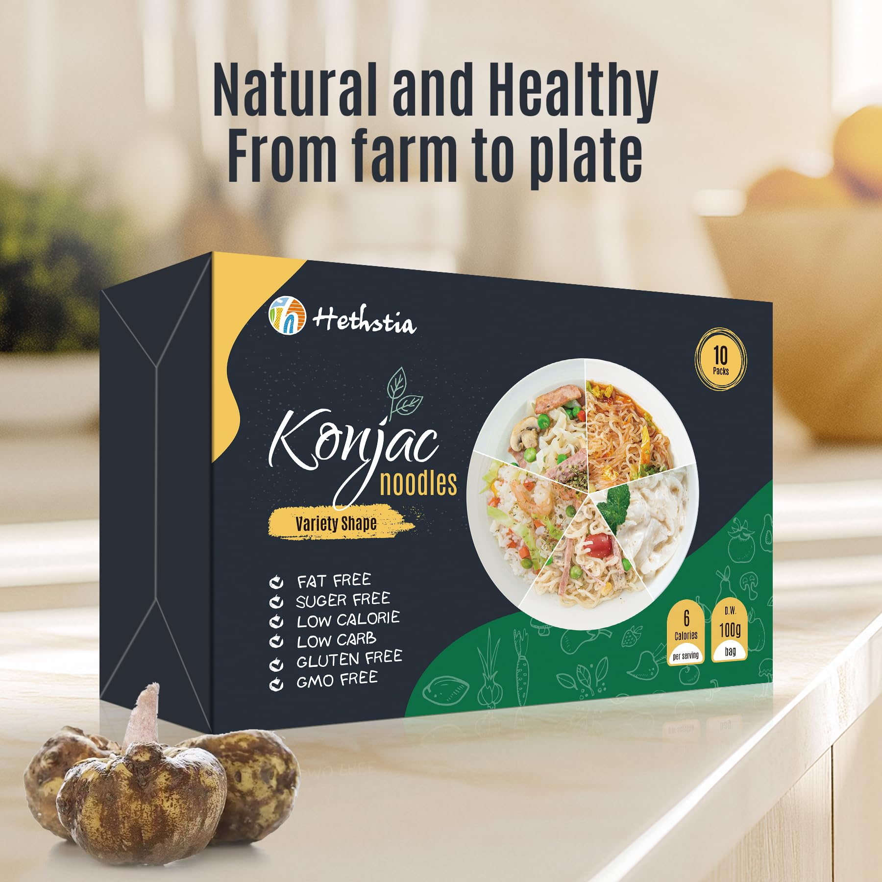 Hethstia Konjac rice pack displayed as a versatile low-carb substitute
