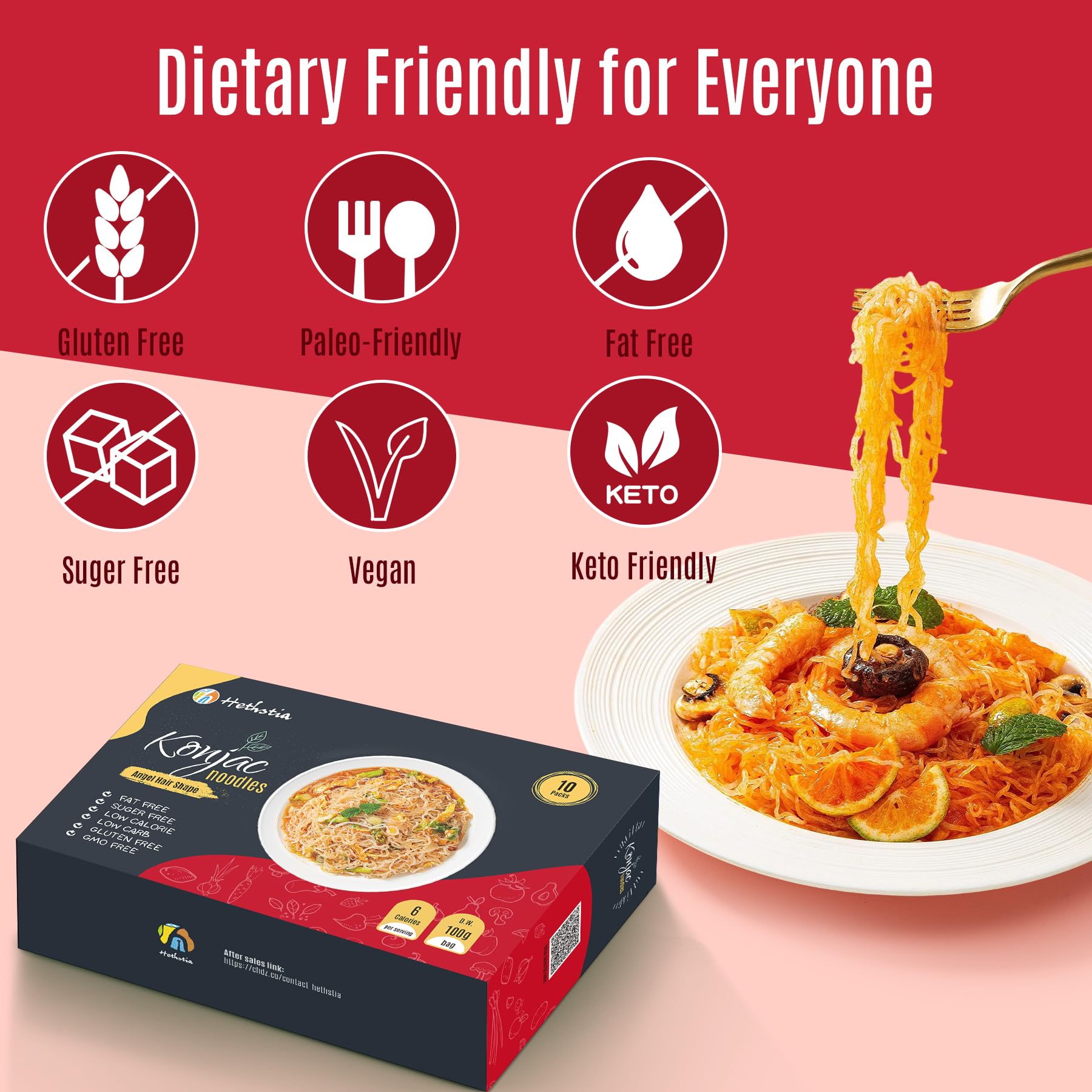 Hethstia konjac noodles in a stir-fry idea showcasing versatility.