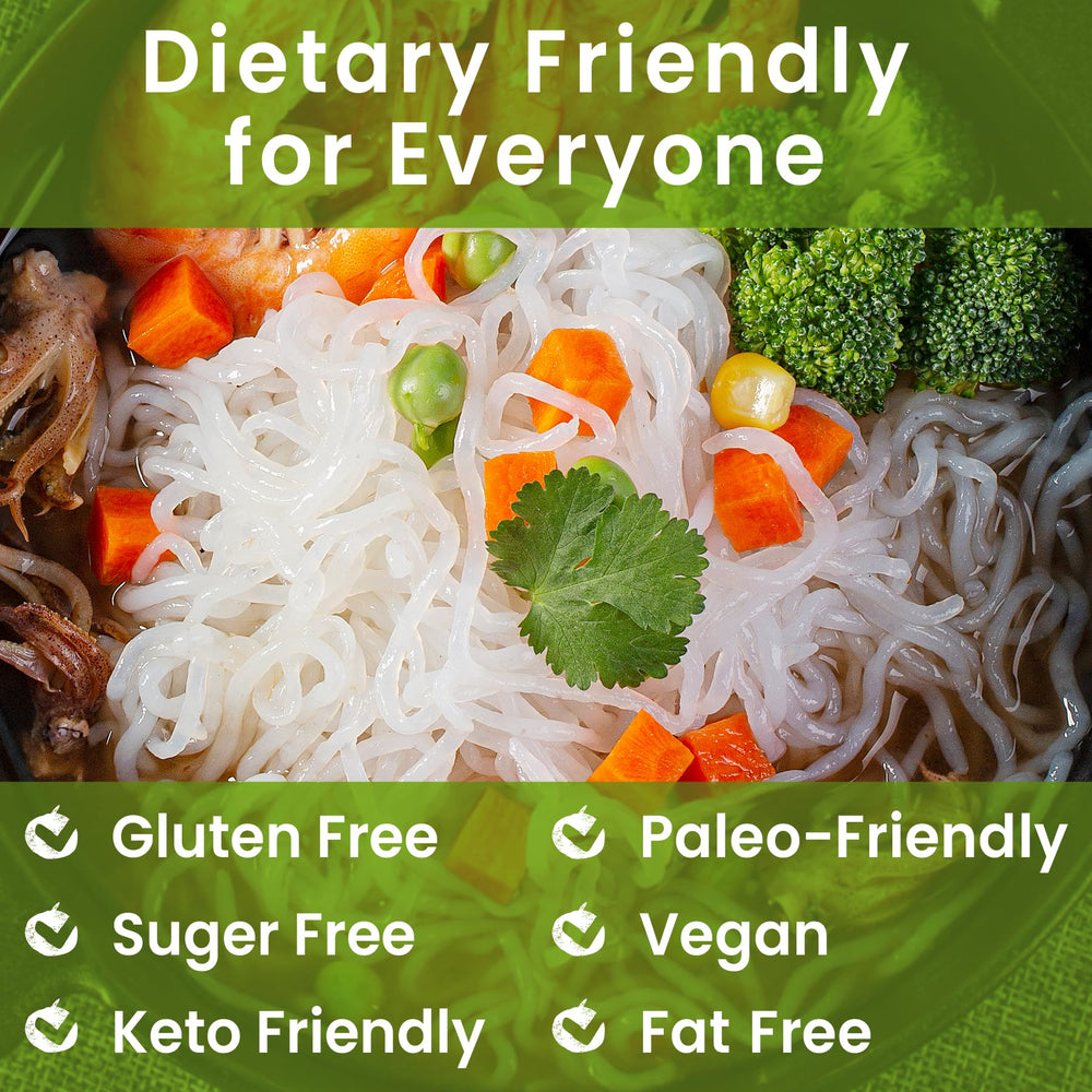 Hethstia Konjac Noodles vegan and gluten free on packaging
