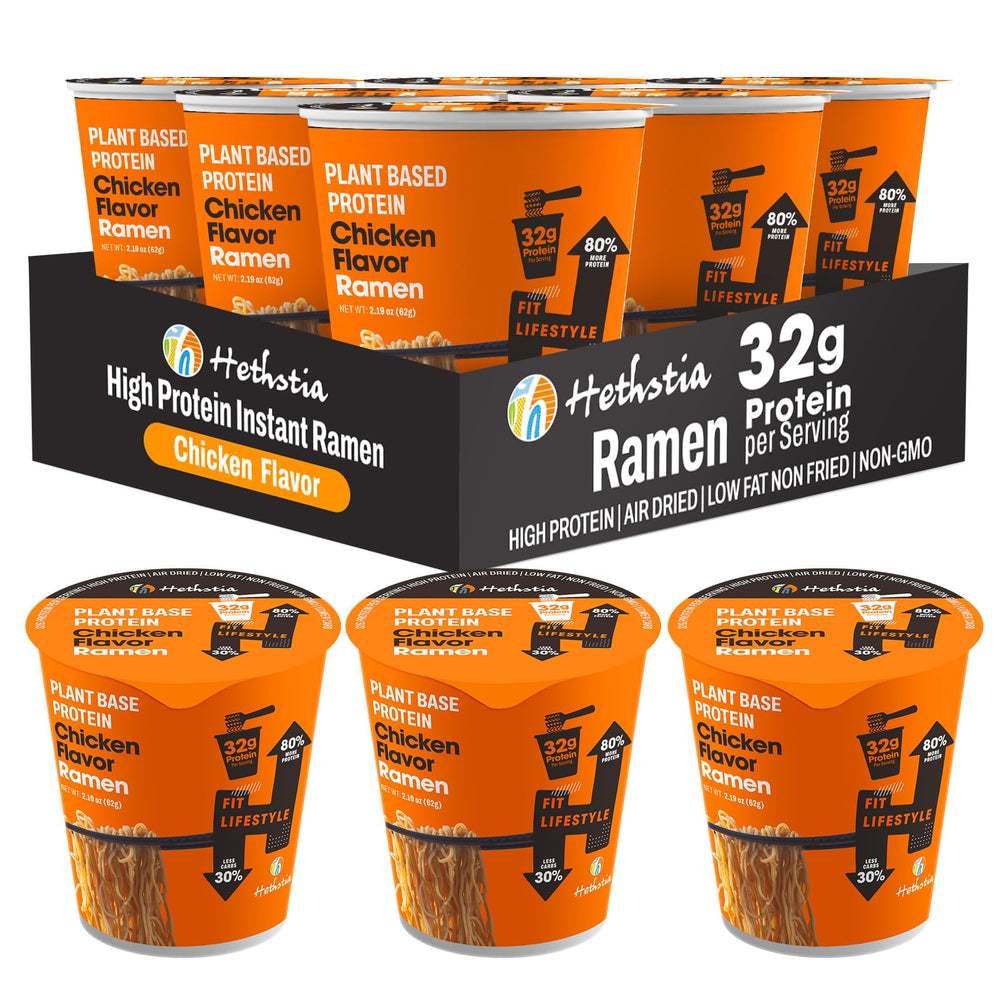 Hethstia Protein Ramen chicken broth bowl highlighting savory flavor and protein boost