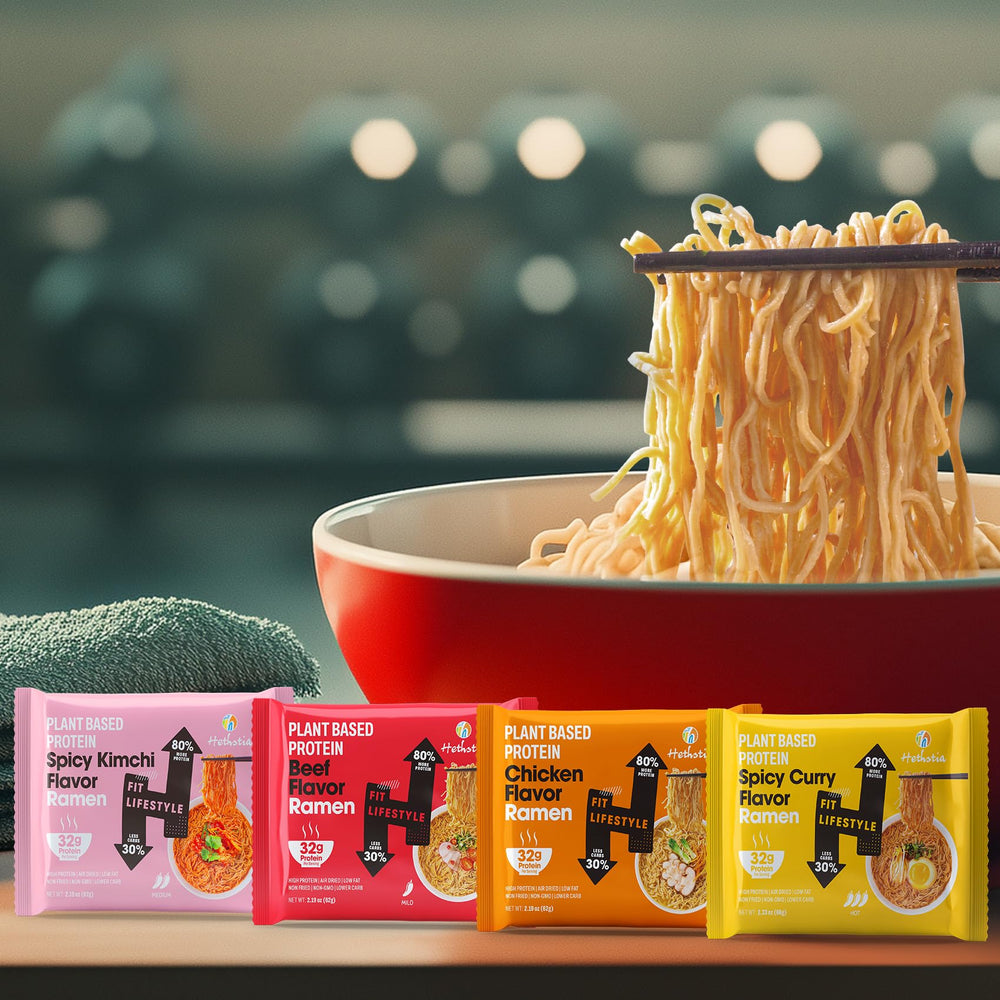 Hethstia ramen 32g plant-based protein per serving for energy.