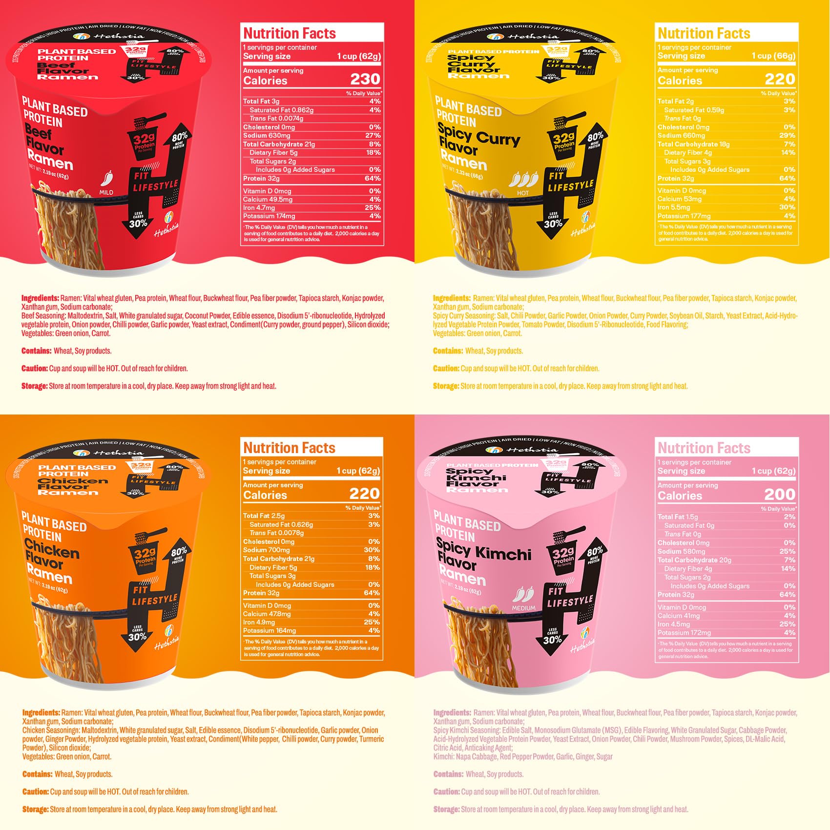 Hethstia ramen cups chicken flavor, ready for a fast high-protein lunch.