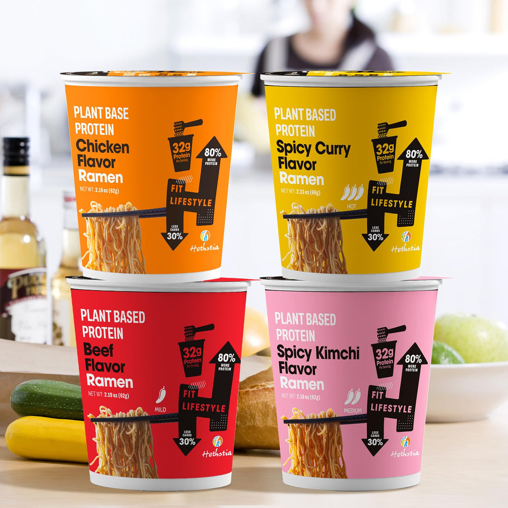 Hethstia ready-to-eat ramen cup ideal for travel and on-the-go meals.