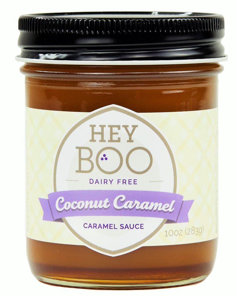 Hey Boo coconut caramel sauce bottle ready for ice cream topping