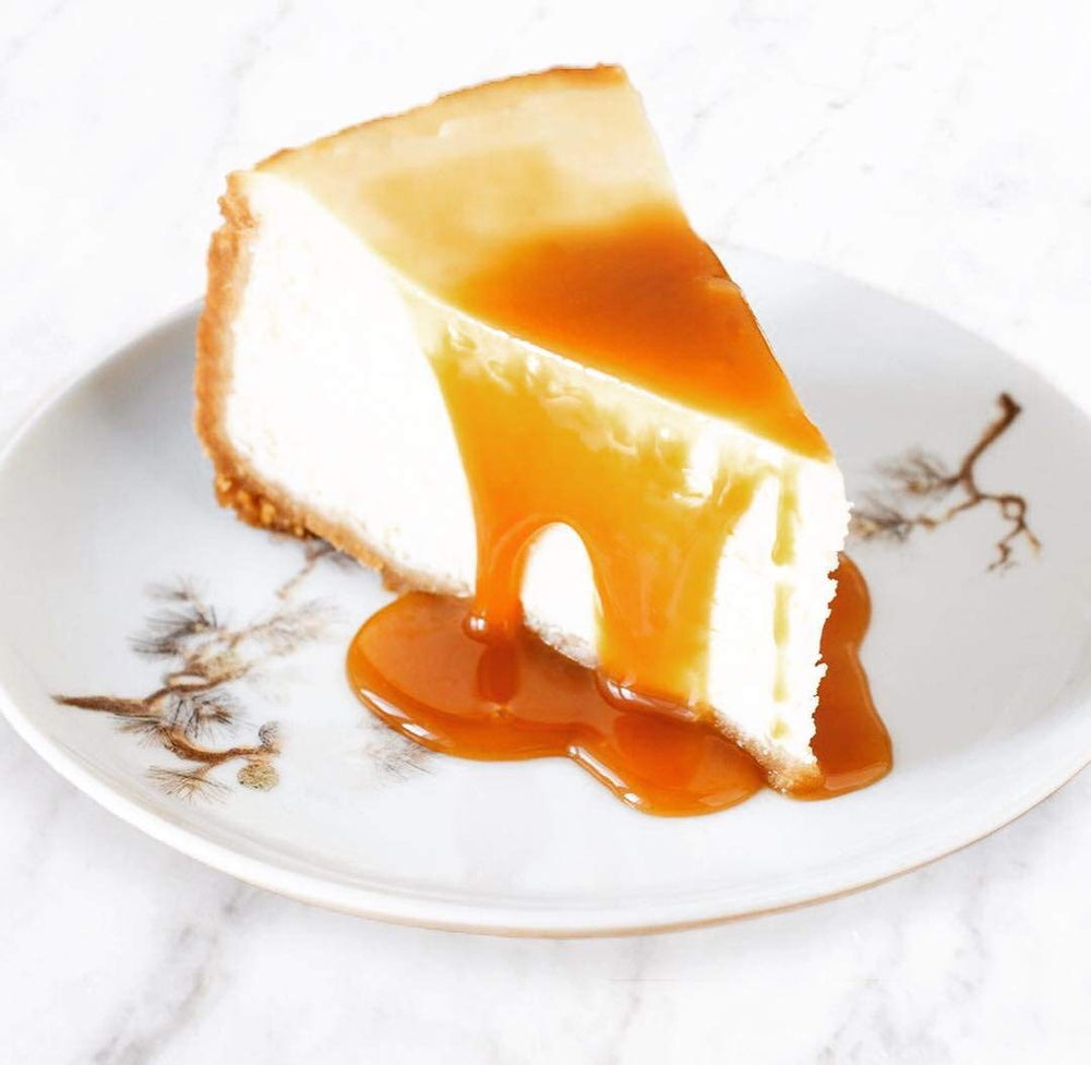 Hey Boo coconut caramel sauce being poured as a dessert drizzle