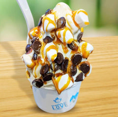 Hey Boo coconut caramel sauce on waffles for a rich finish