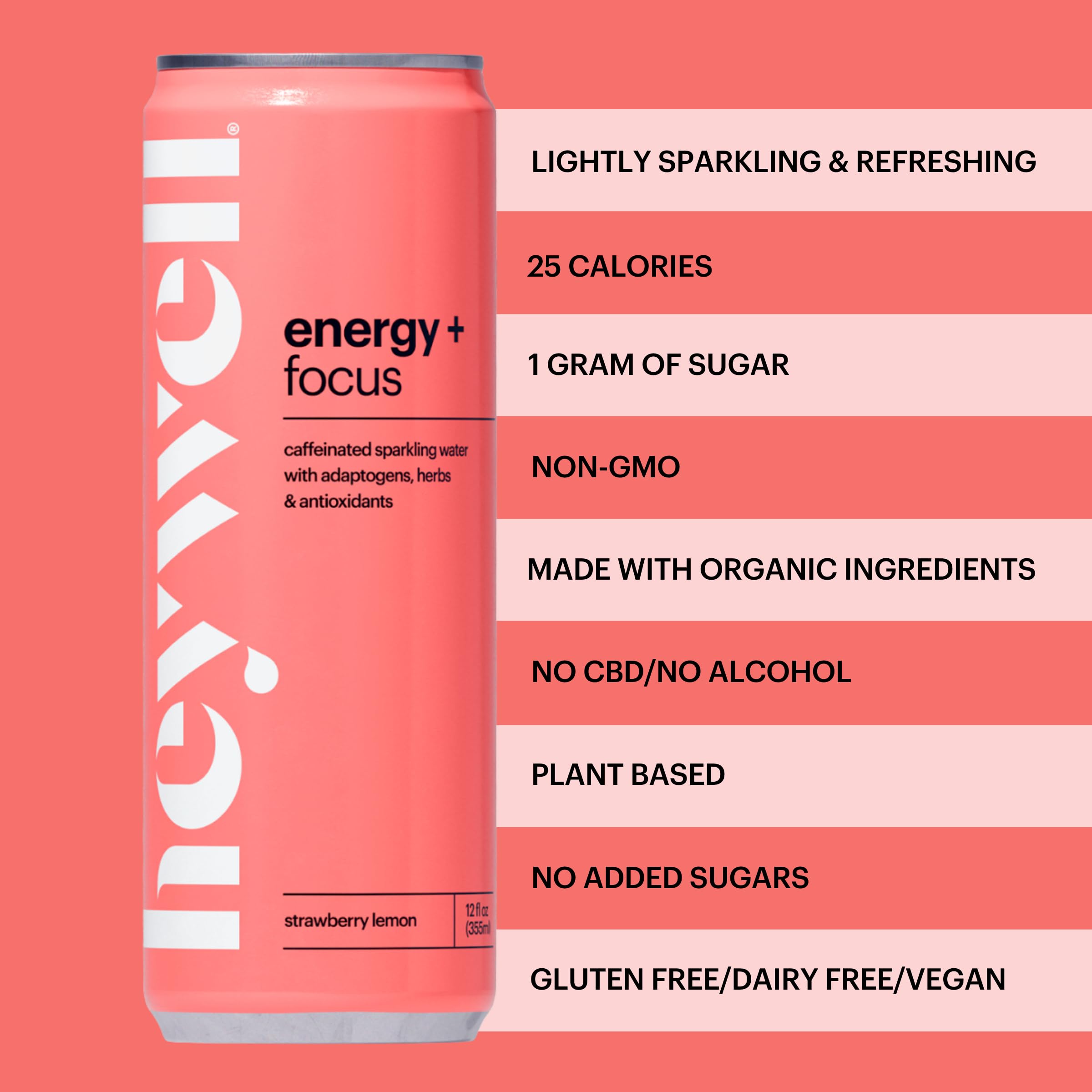 Heywell organic ingredients spread featuring adaptogens and lemon balm