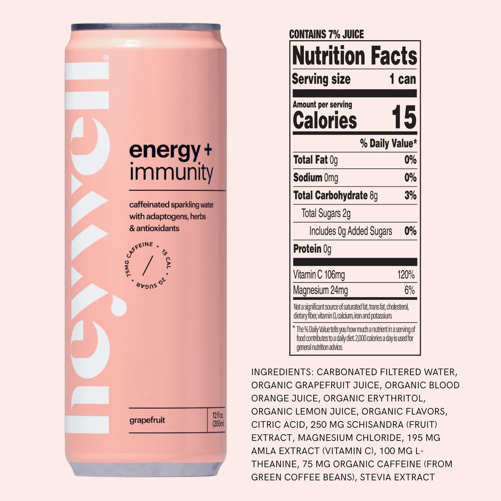 Heywell grapefruit pour into a glass for a bright, sparkling boost.