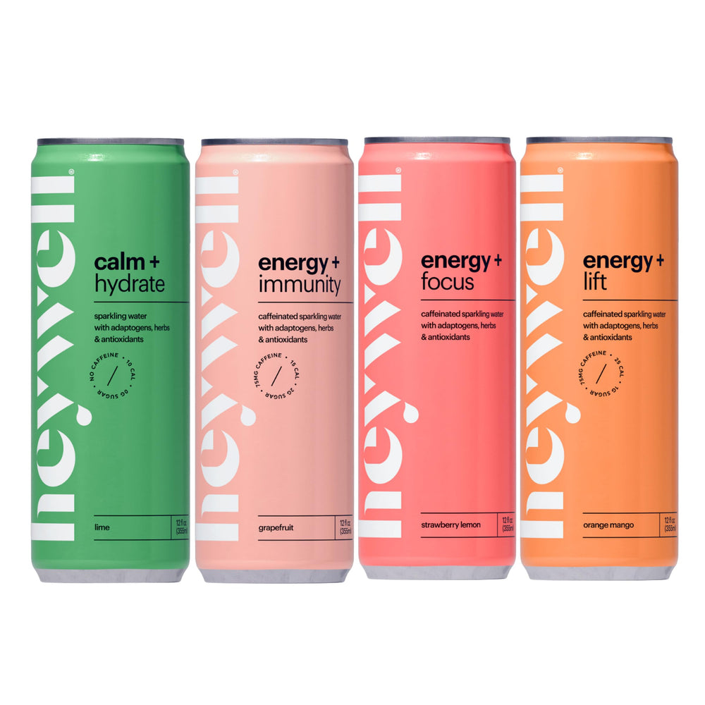 Heywell strawberry lemon sparkling water bottle bright flavor for an energy boost