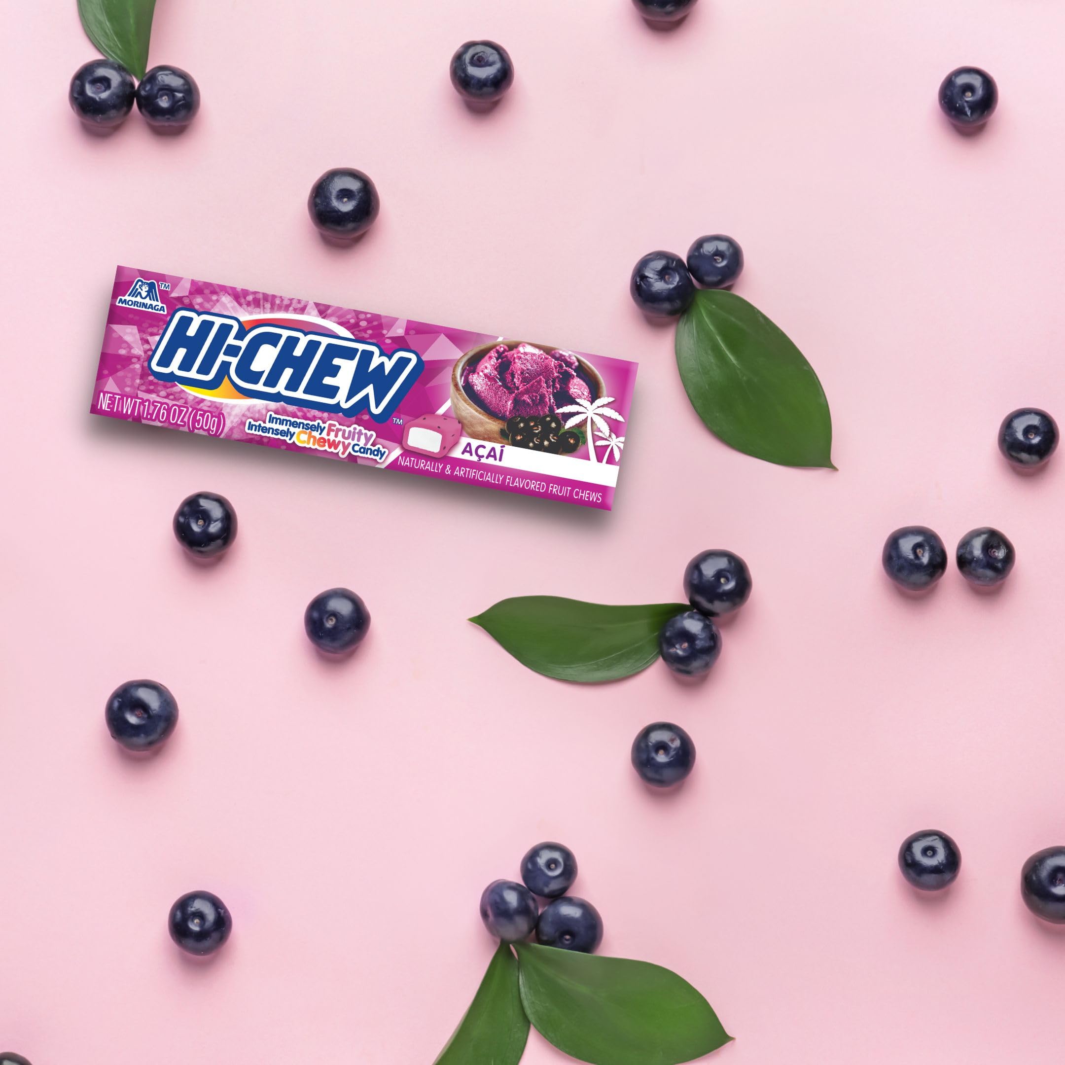 HI-CHEW Acai Sticks double-layer design highlighting layered flavors.