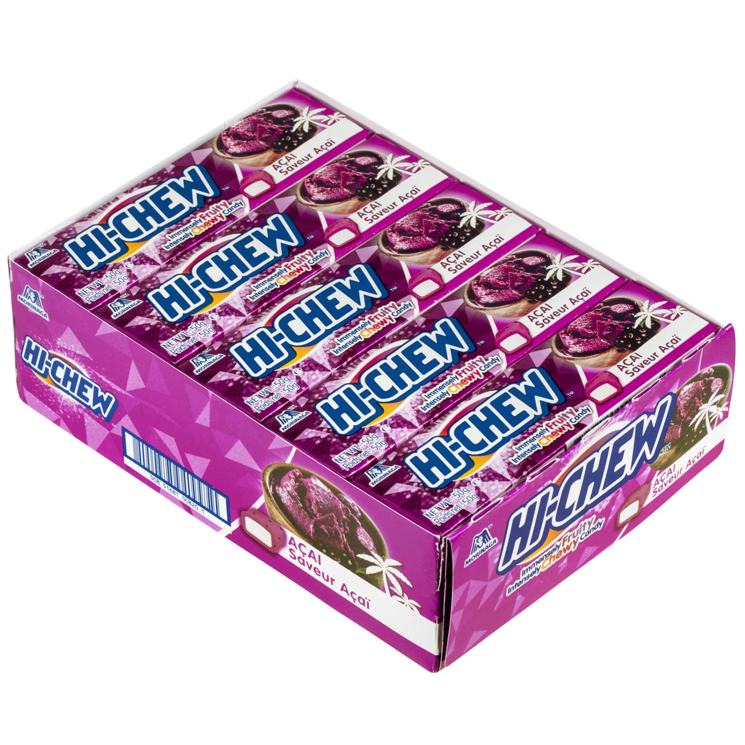 HI-CHEW Acai Sticks assortment showing vibrant fruit colors.