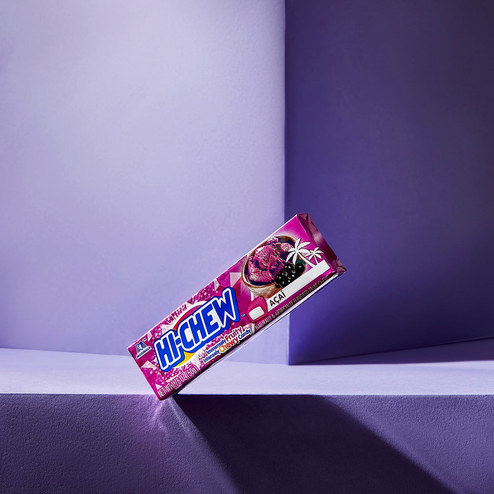 On-the-go scene with HI-CHEW Acai Sticks in a lunch bag.