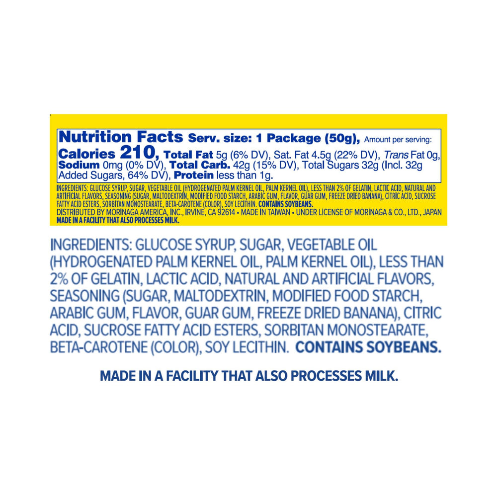 Double-layer flavor reveal of HI-CHEW Banana Sticks in a single bite.