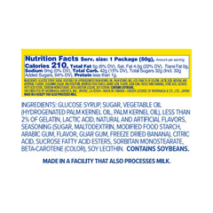 Double-layer flavor reveal of HI-CHEW Banana Sticks in a single bite.