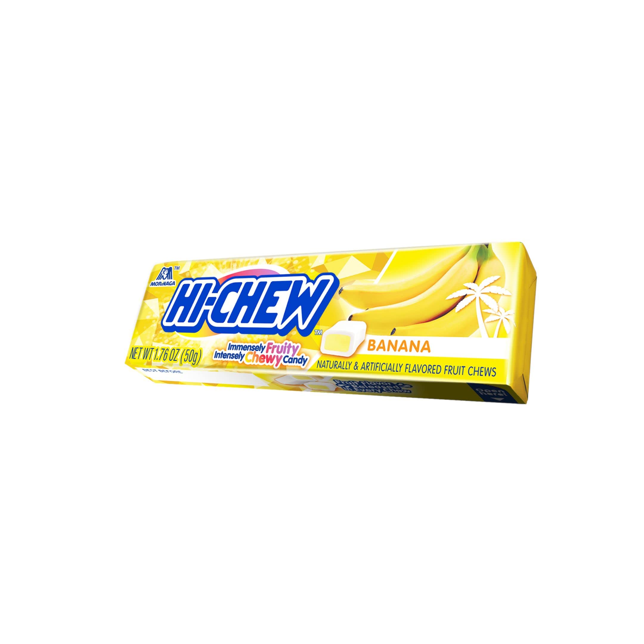 Gluten-free HI-CHEW Banana Sticks with no artificial colors.