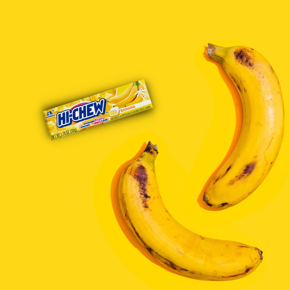 Light, chewy texture image emphasizing banana aroma in HI-CHEW sticks.