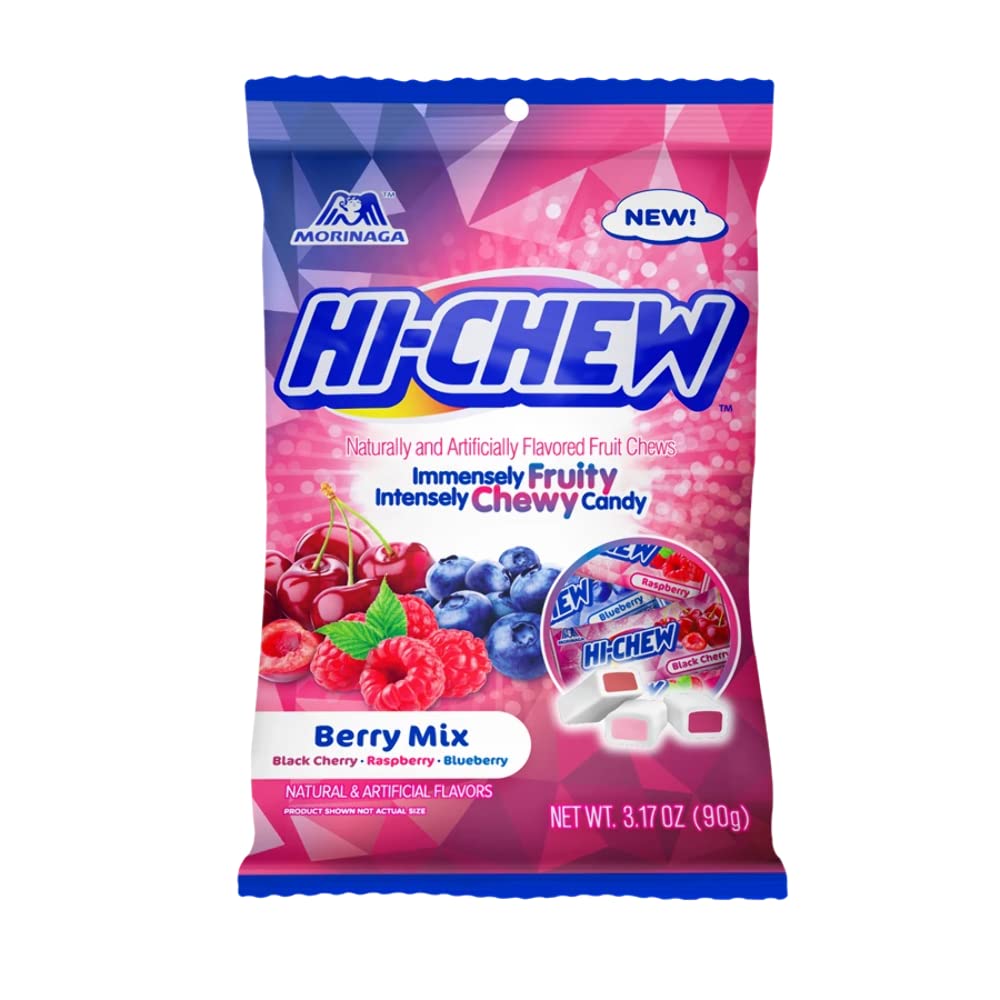 Hi-Chew chewy candy bag with lasting fruit flavor for quick, tasty pick-me-ups.