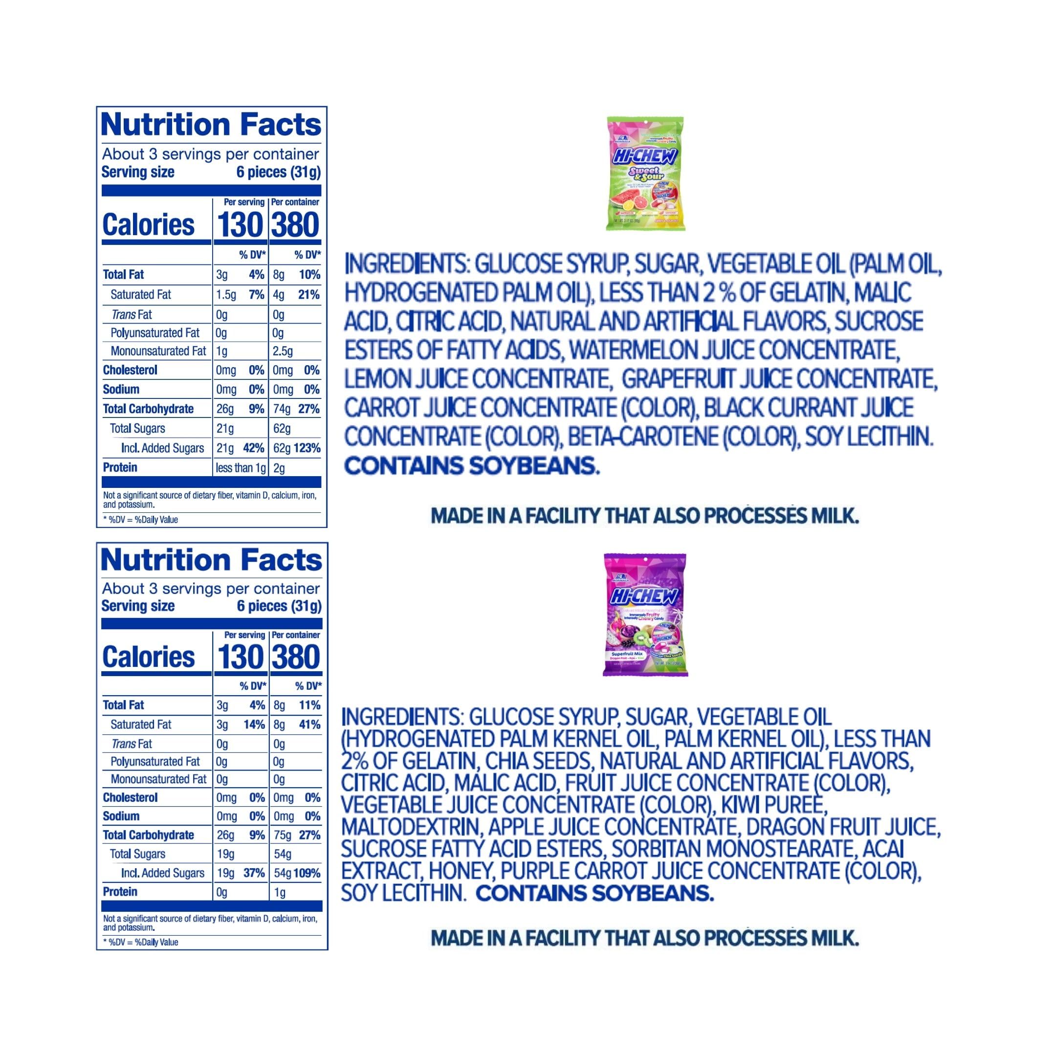 Hi-CHEW juicy fruit candies close-up highlights bold flavors and chewy texture.