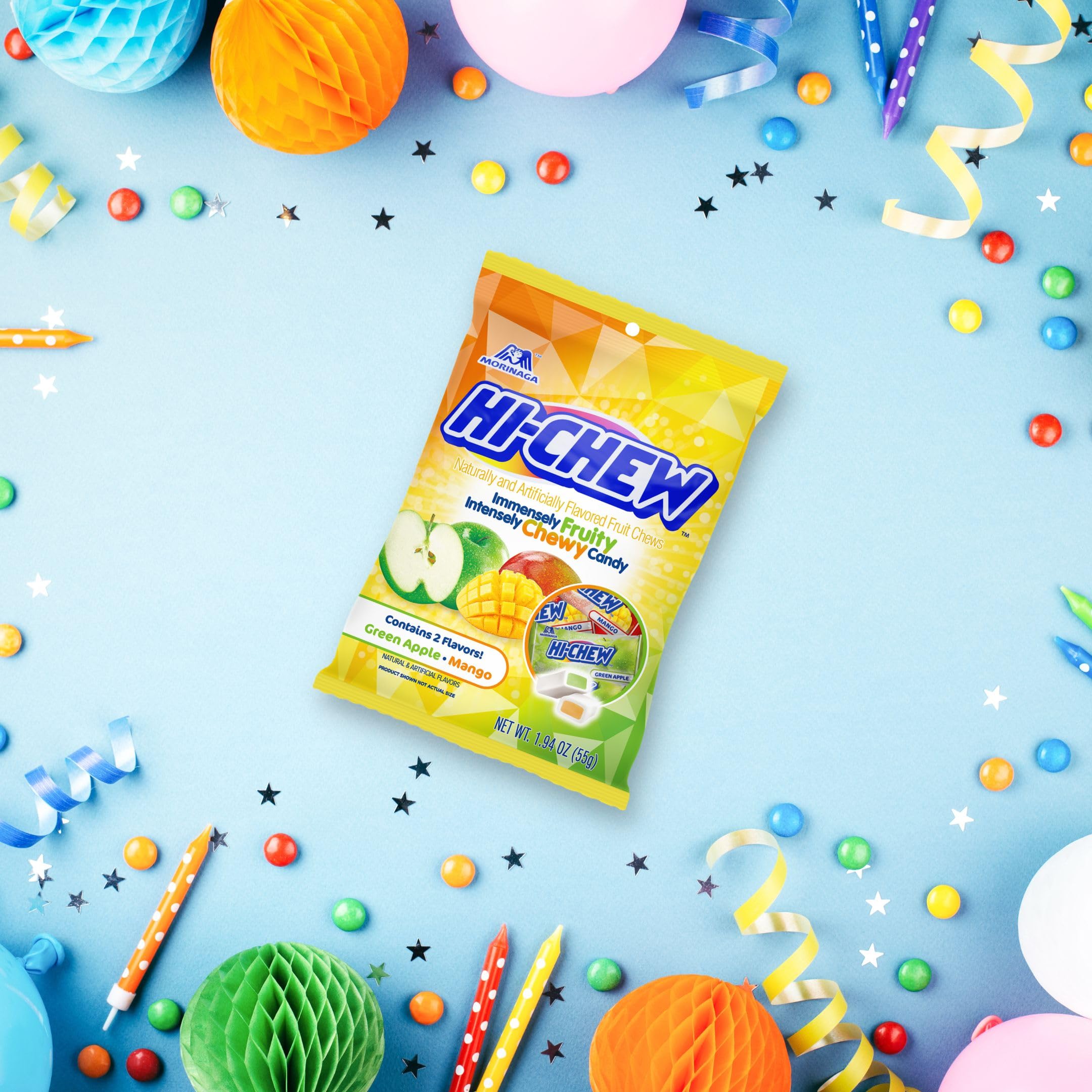 HI-CHEW gluten-free ingredients with no artificial colors for a clean fruit-forward treat.
