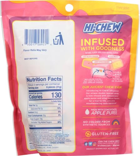 HI-CHEW Infrusions strawberry flavor in a portable pouch for easy carrying.