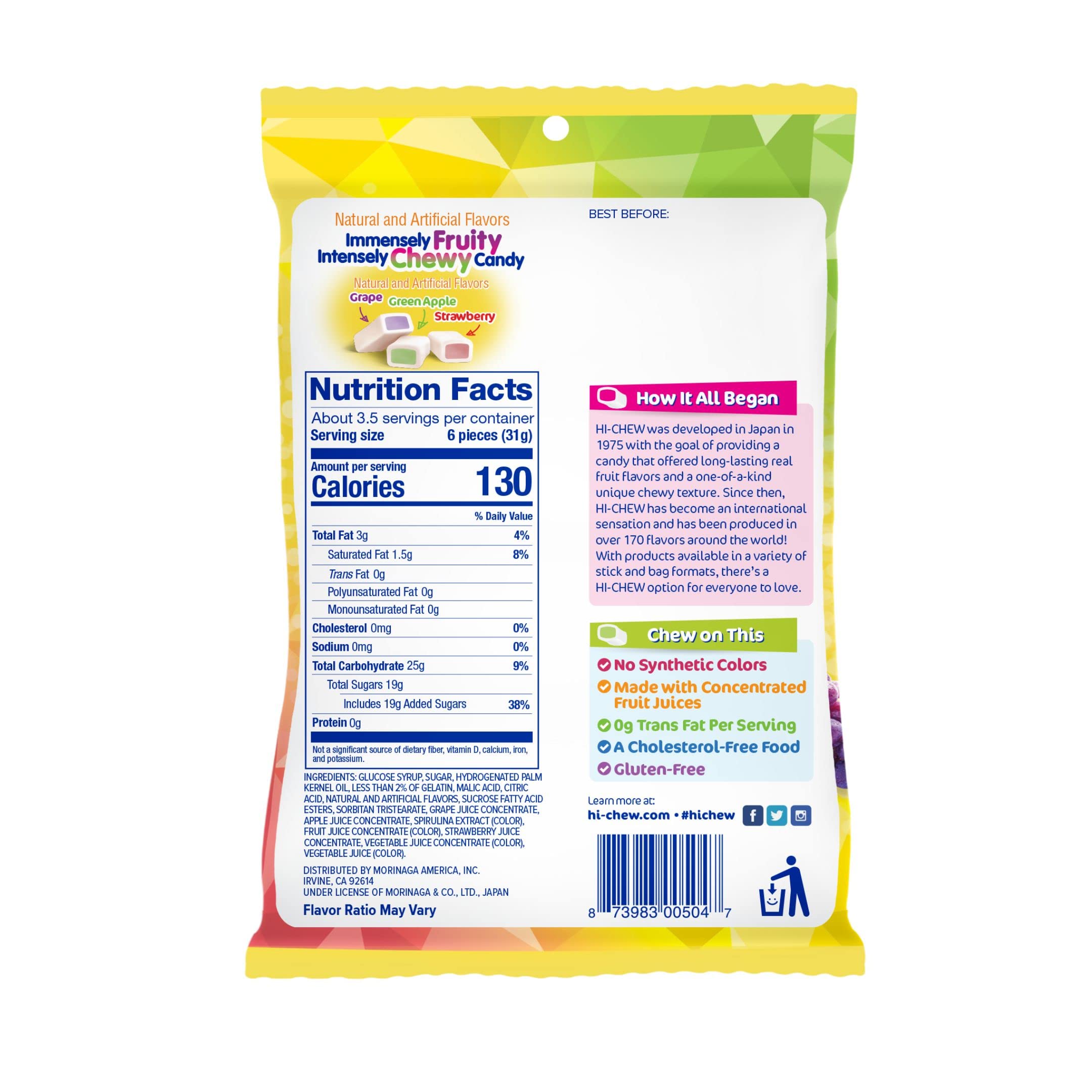 HI-CHEW Original Mix green apple chews with vibrant bite, perfect lunchbox treat