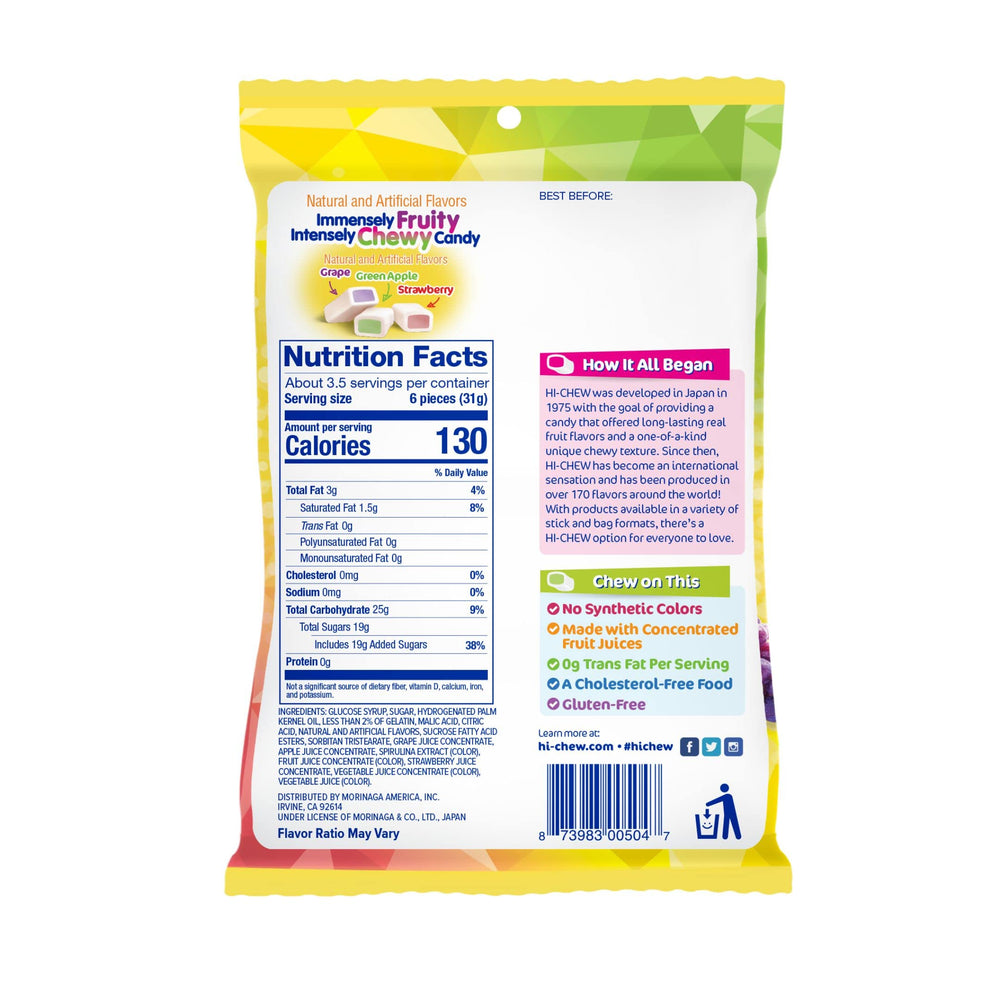 HI-CHEW Original Mix green apple chews with vibrant bite, perfect lunchbox treat