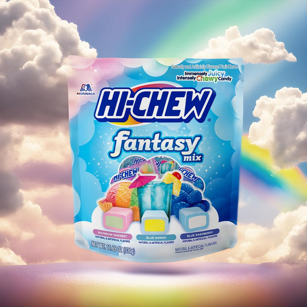 HI-CHEW Rainbow Sherbet chews offering tangy-sweet fruit flavors