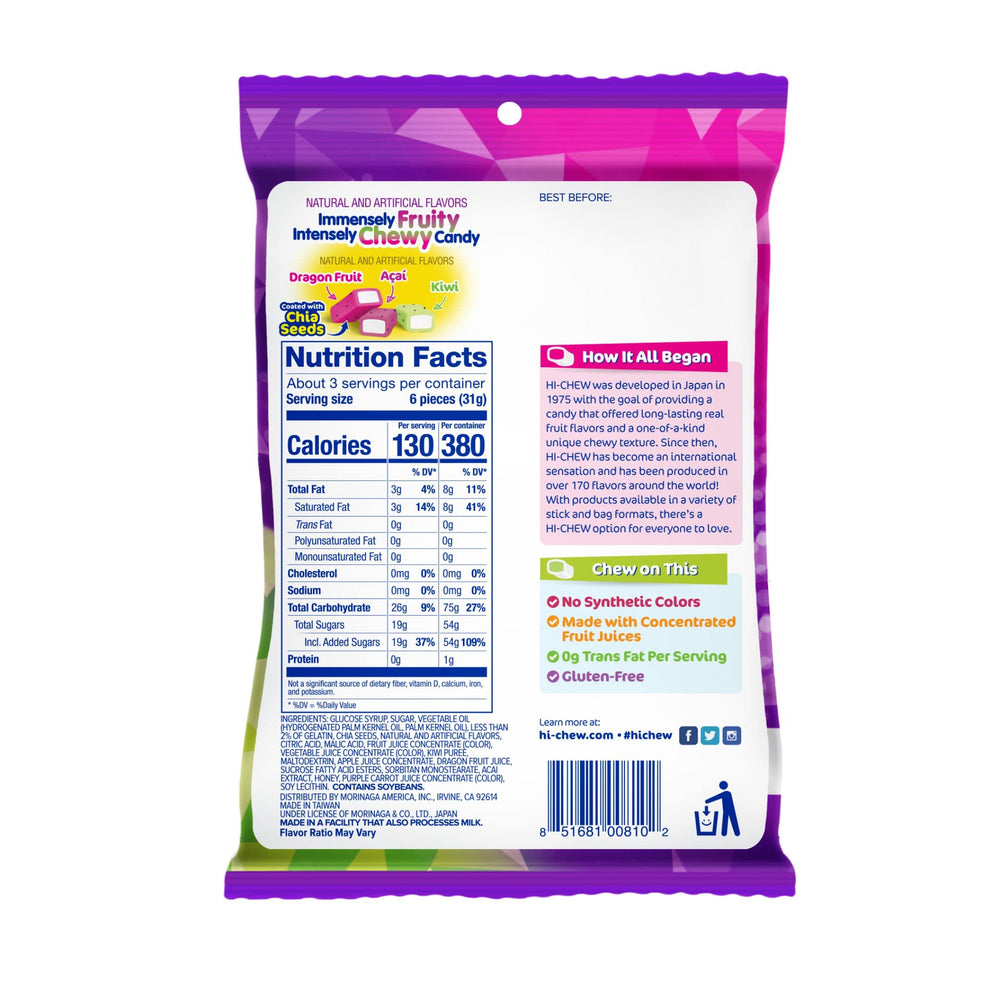 HI-CHEW Superfruit Mix individually wrapped snacks for easy sharing.