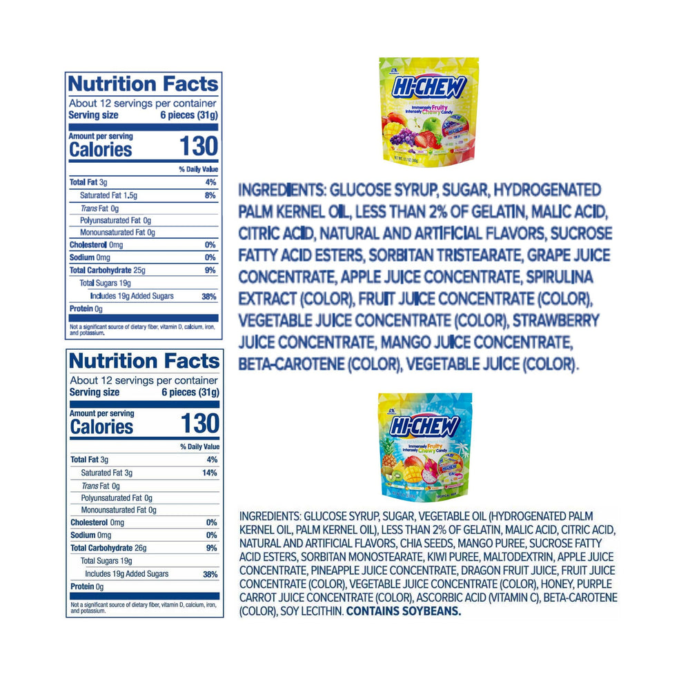 HI-CHEW Variety Mix pouches stand-up, perfect for on-the-go snacking.