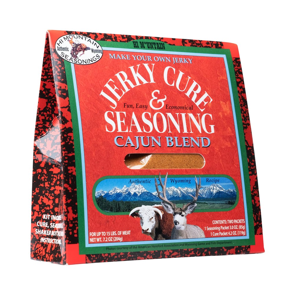 Hi Mountain Cajun Blend seasoning packet for bold beef jerky flavor