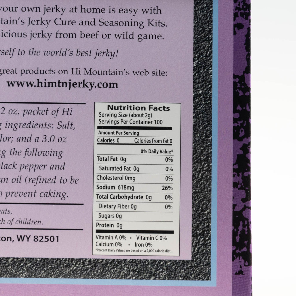 Hi Mountain Cure Packet ready to cure meat safely and evenly.