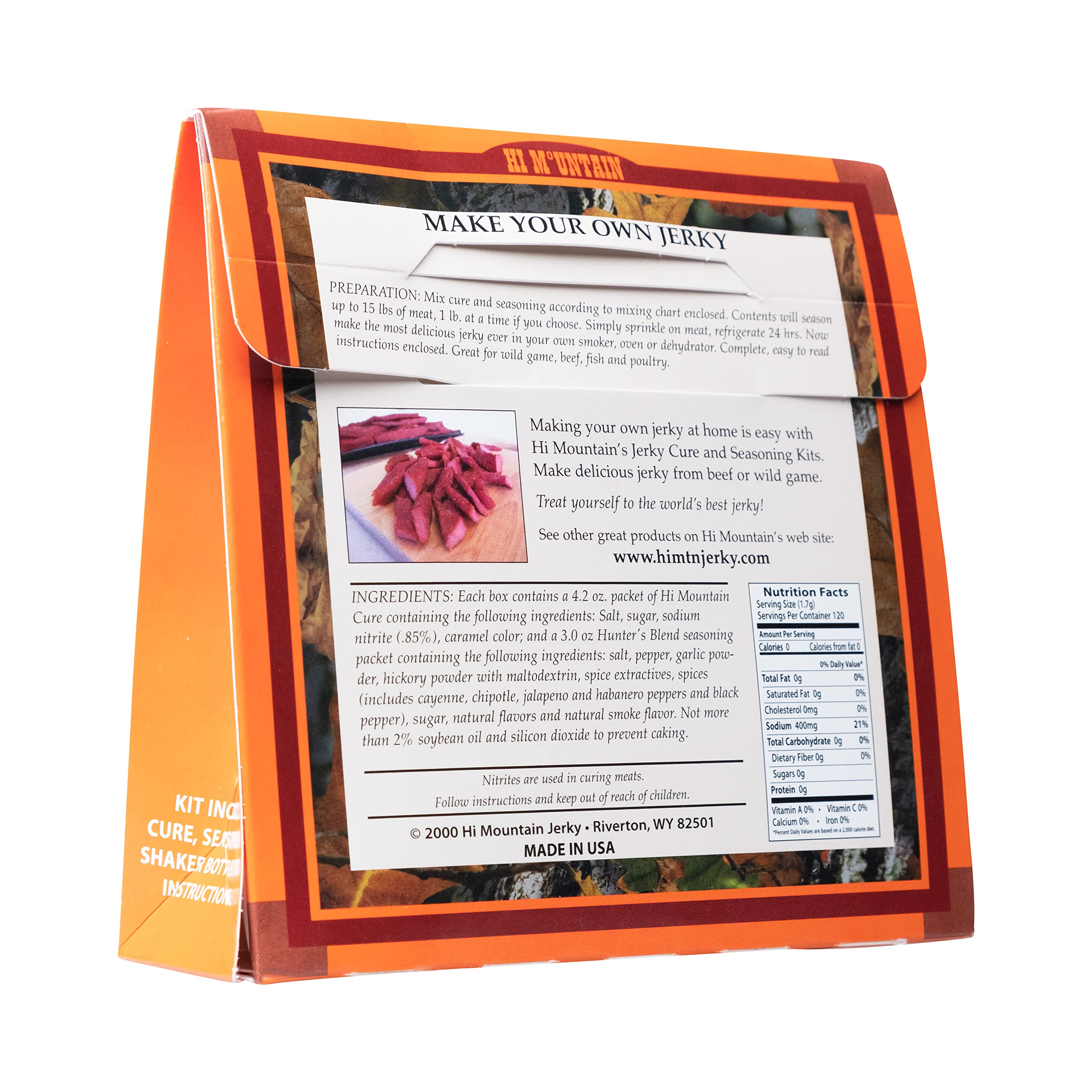Hi Mountain Hunters Blend instruction card guiding oven smoker or dehydrator use