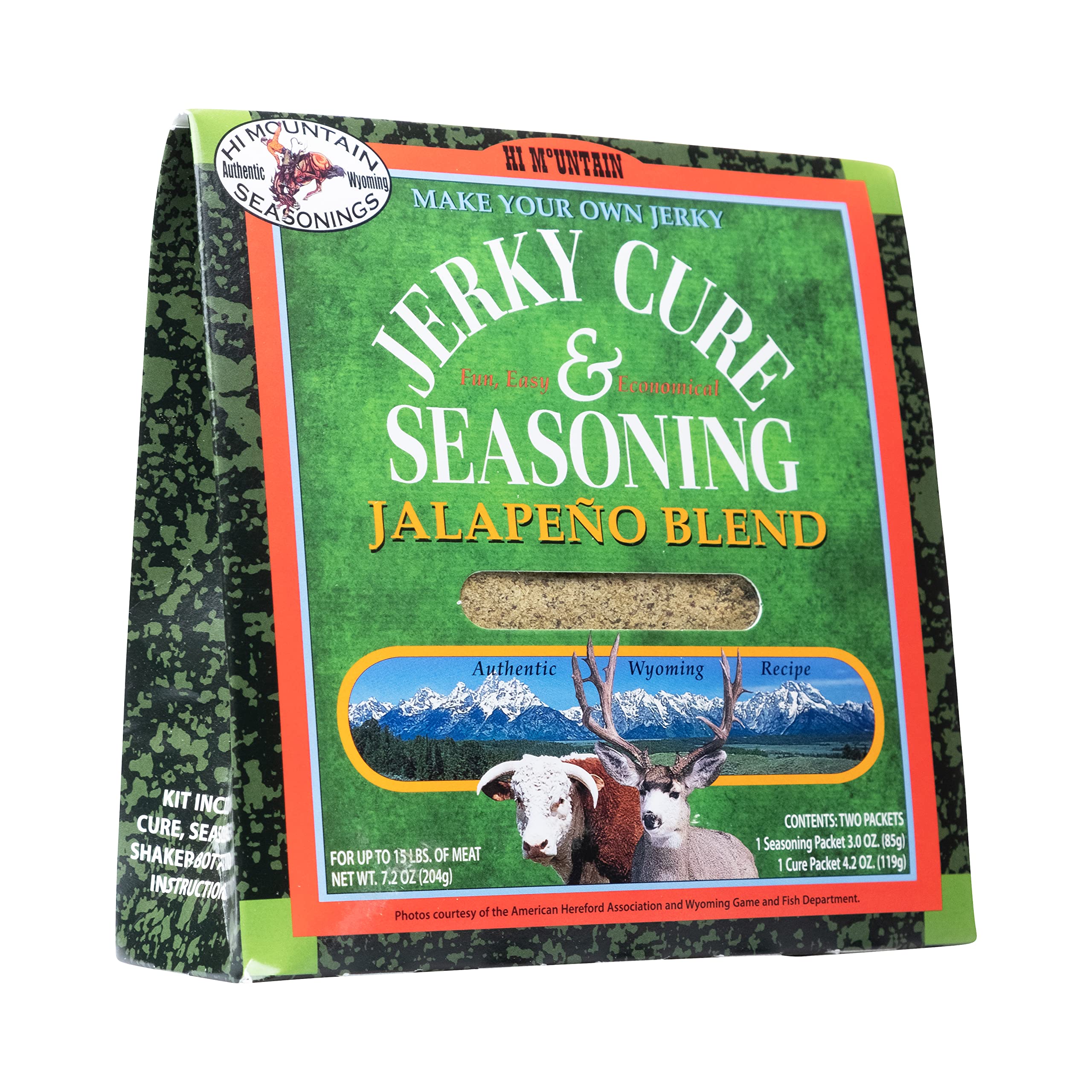 Hi Mountain Jalapeño Blend Jerky Kit cure packet for even curing and flavor.