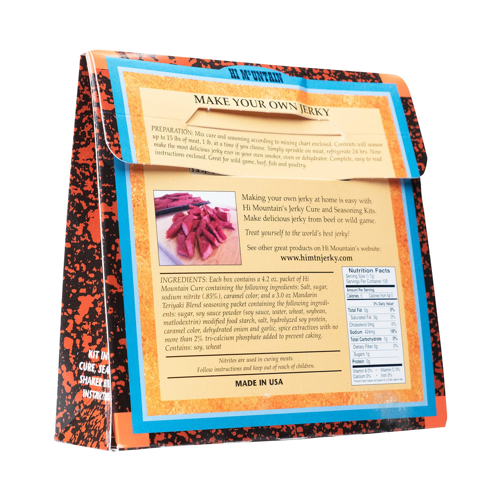 Hi Mountain Jerky Cure packet close-up showing curing option for texture.