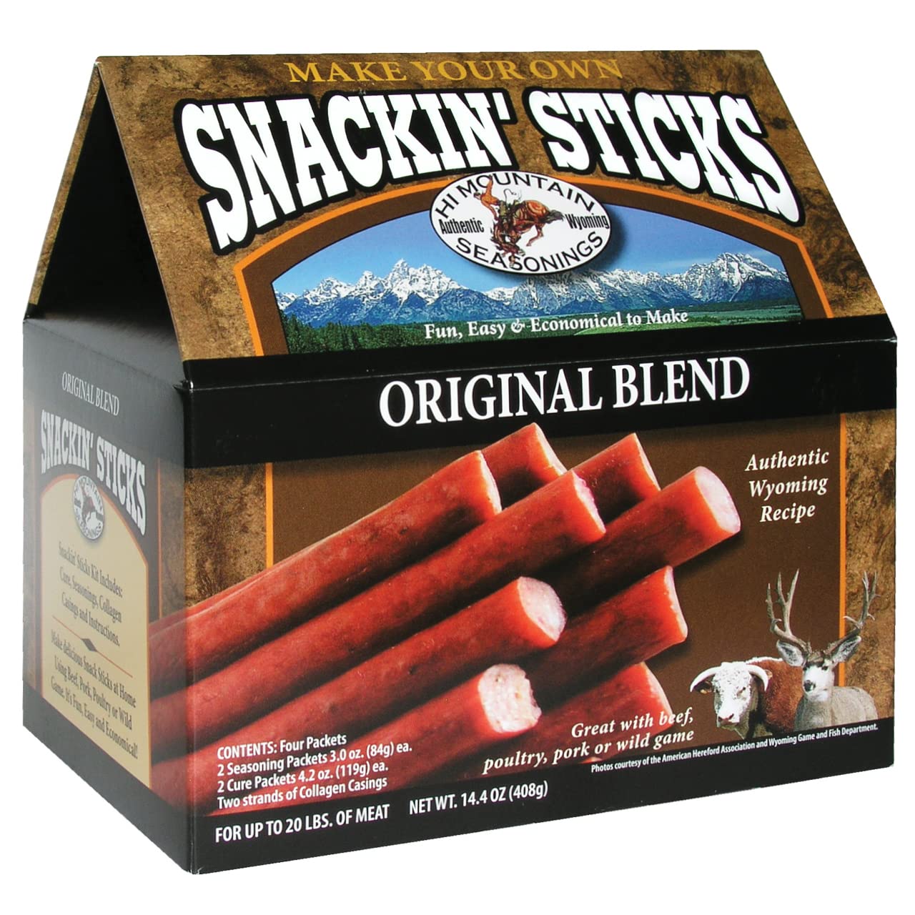 Hi Mountain Original Snackin' Stick seasoning packets for bold homemade sticks