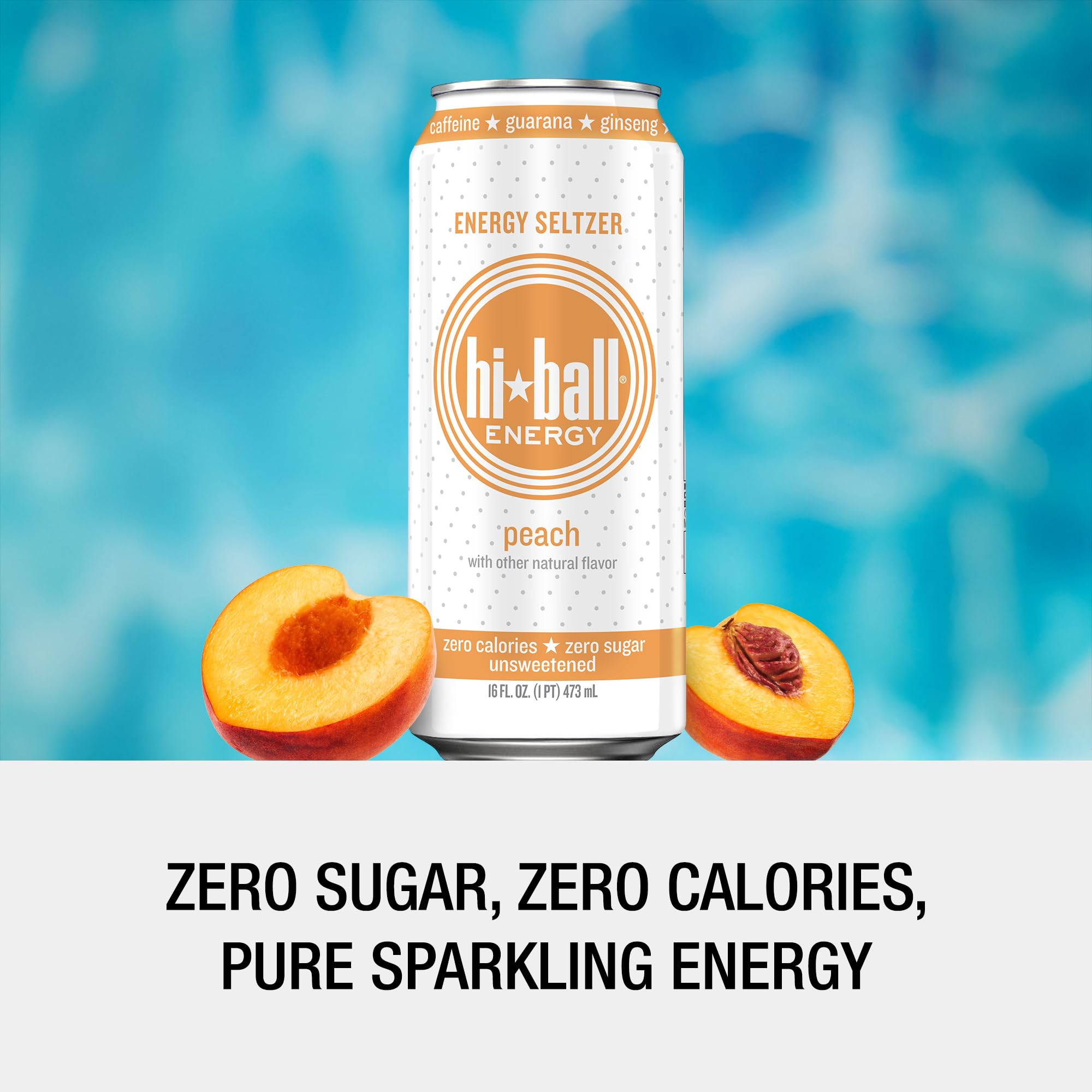 Close-up of Hiball bubbles highlights natural flavor and caffeine boost.