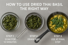 Hida Beauty basil leaves vacuum-pack preserves freshness for longer shelf life.