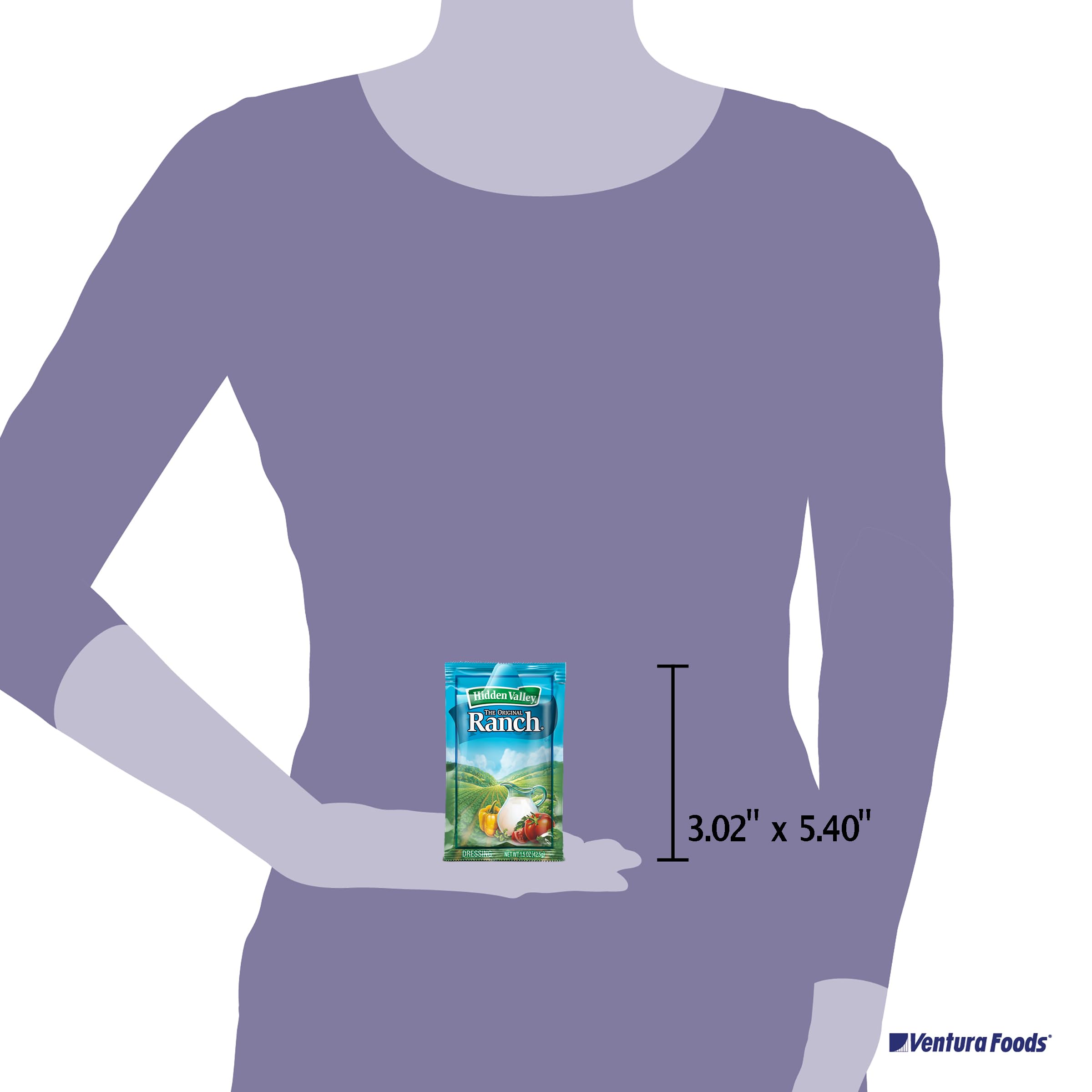 Bulk ranch dressing packaging supports quick refills at meals.