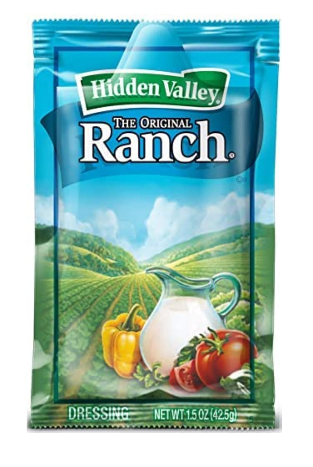 Hidden Valley Ranch packets on salad, brightening flavor and texture