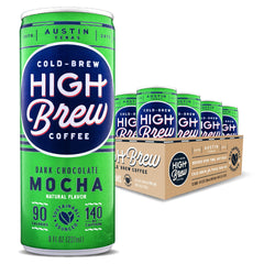 High Brew Coffee cold brew protein can with dark chocolate mocha, delivering sustained energy and bold flavor.