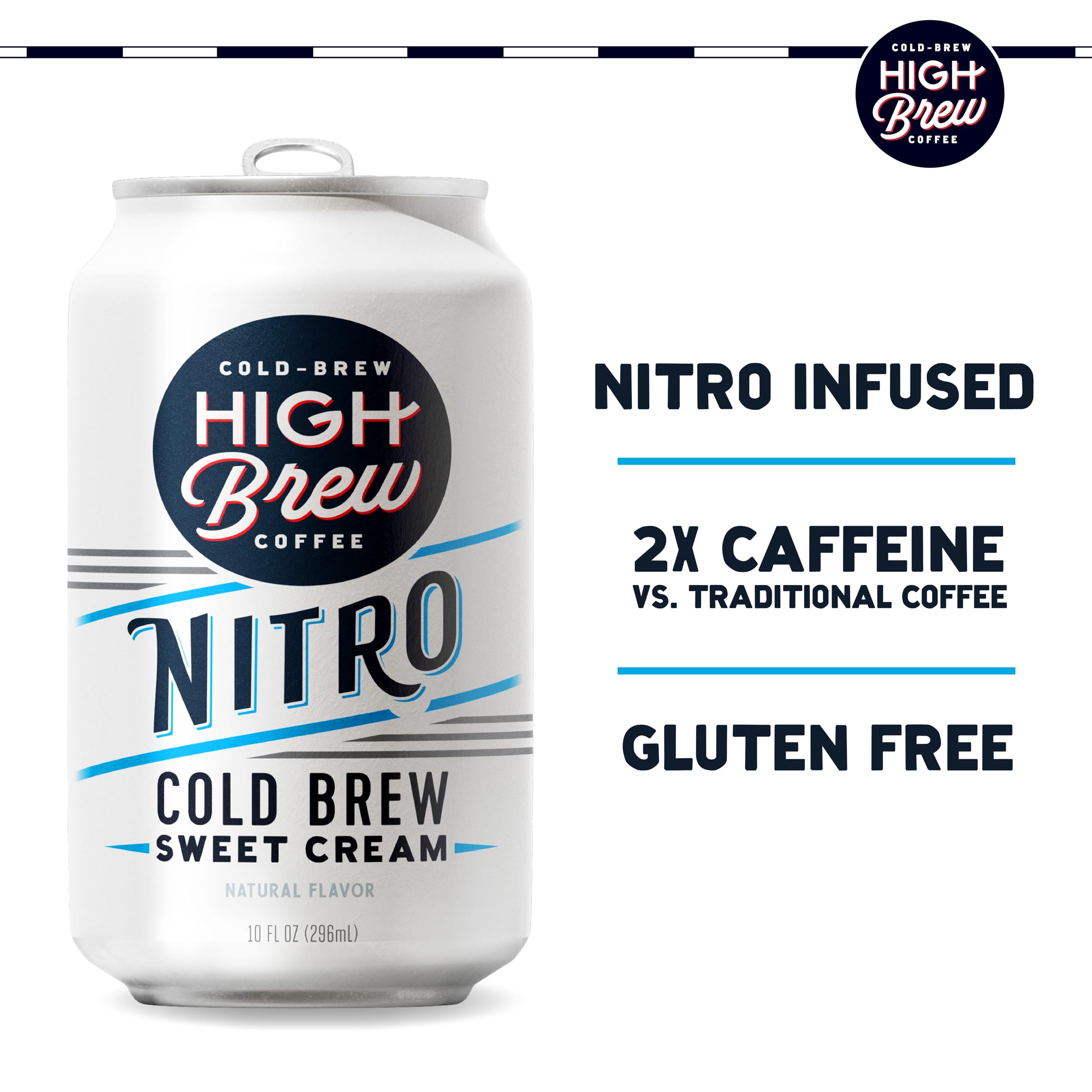Close-up of Nitro Sweet Cream foam on High Brew coffee