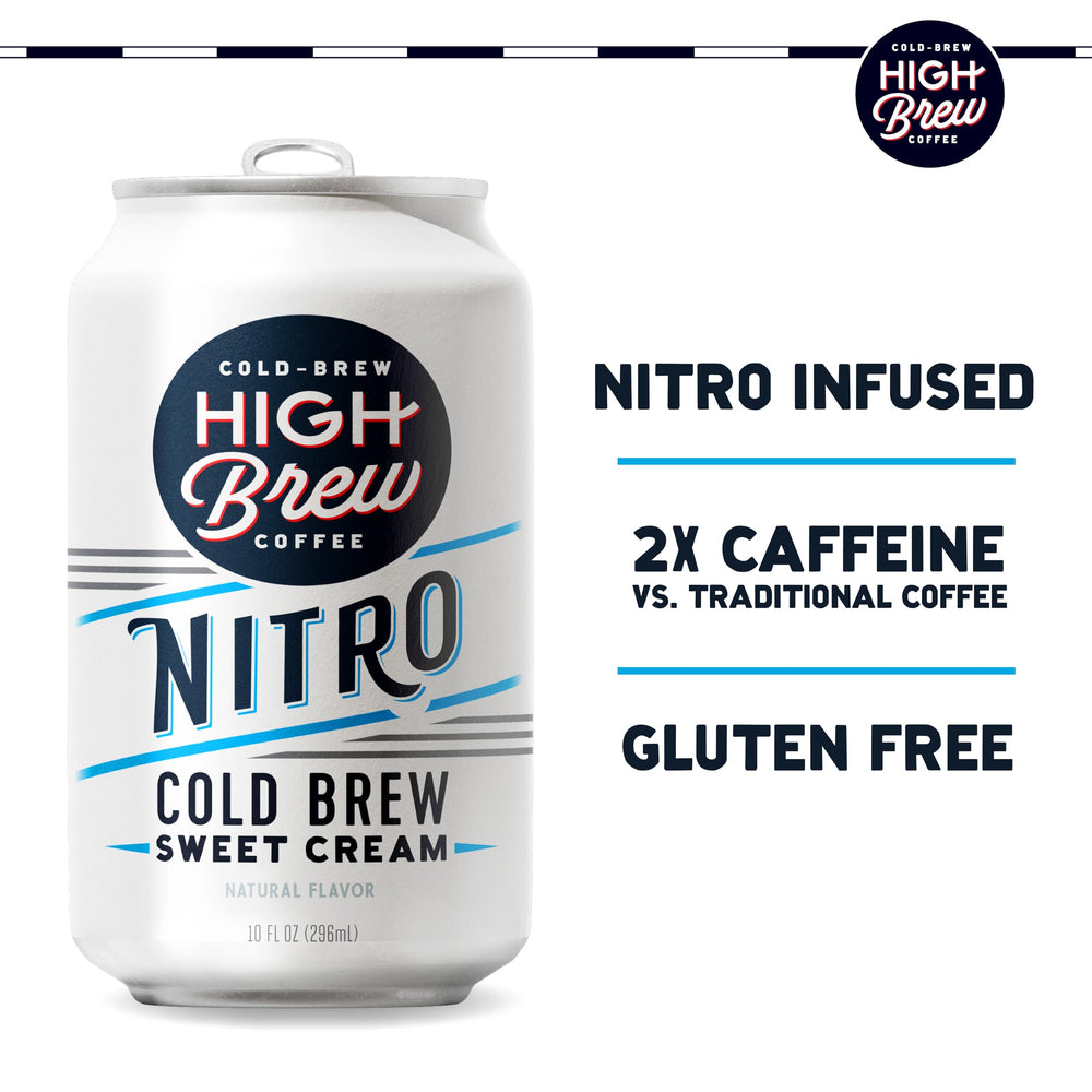 Close-up of Nitro Sweet Cream foam on High Brew coffee